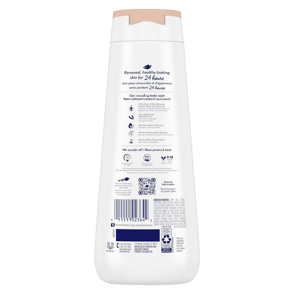 Dove Soothing Care Body Wash with Calendula Infused Oils 20Oz (Pack of 4)