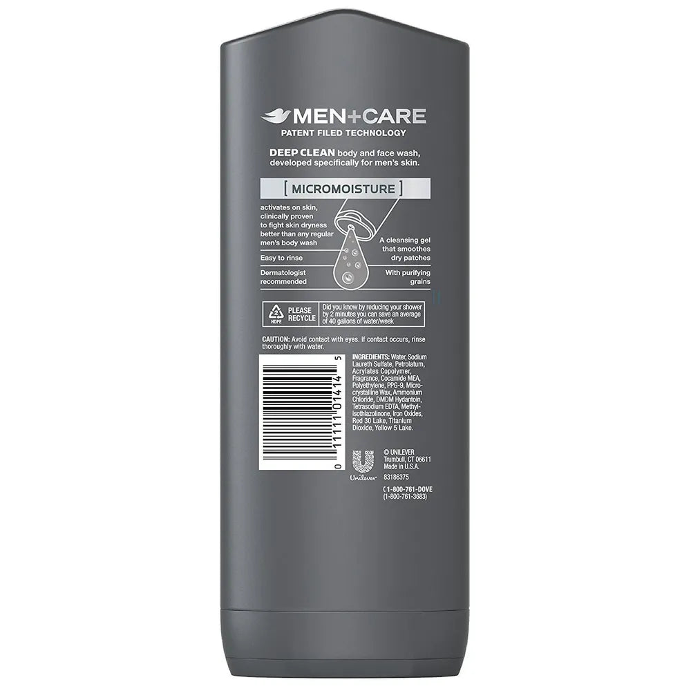 Dove Men Plus Care Body And Face Wash Deep Clean 13.5Oz (Pack of 6)