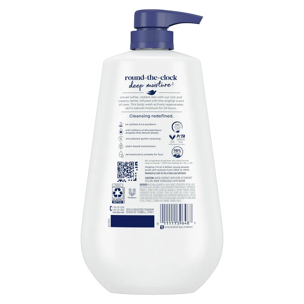 Dove Deep Moisture Nourishing Long Lasting Body Wash 30.6Oz (Pack of 3)