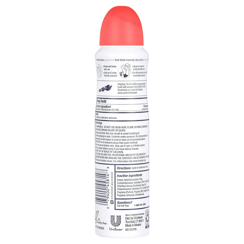 Dove Dry Spray Go Fresh Antiperspirant Deodorant Apple & White Tea 3.8Oz (Pack of 12)