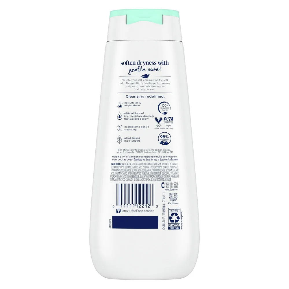Dove All Day Moisturizing Body Wash Sensitive Skin 11Oz (Pack of 6)