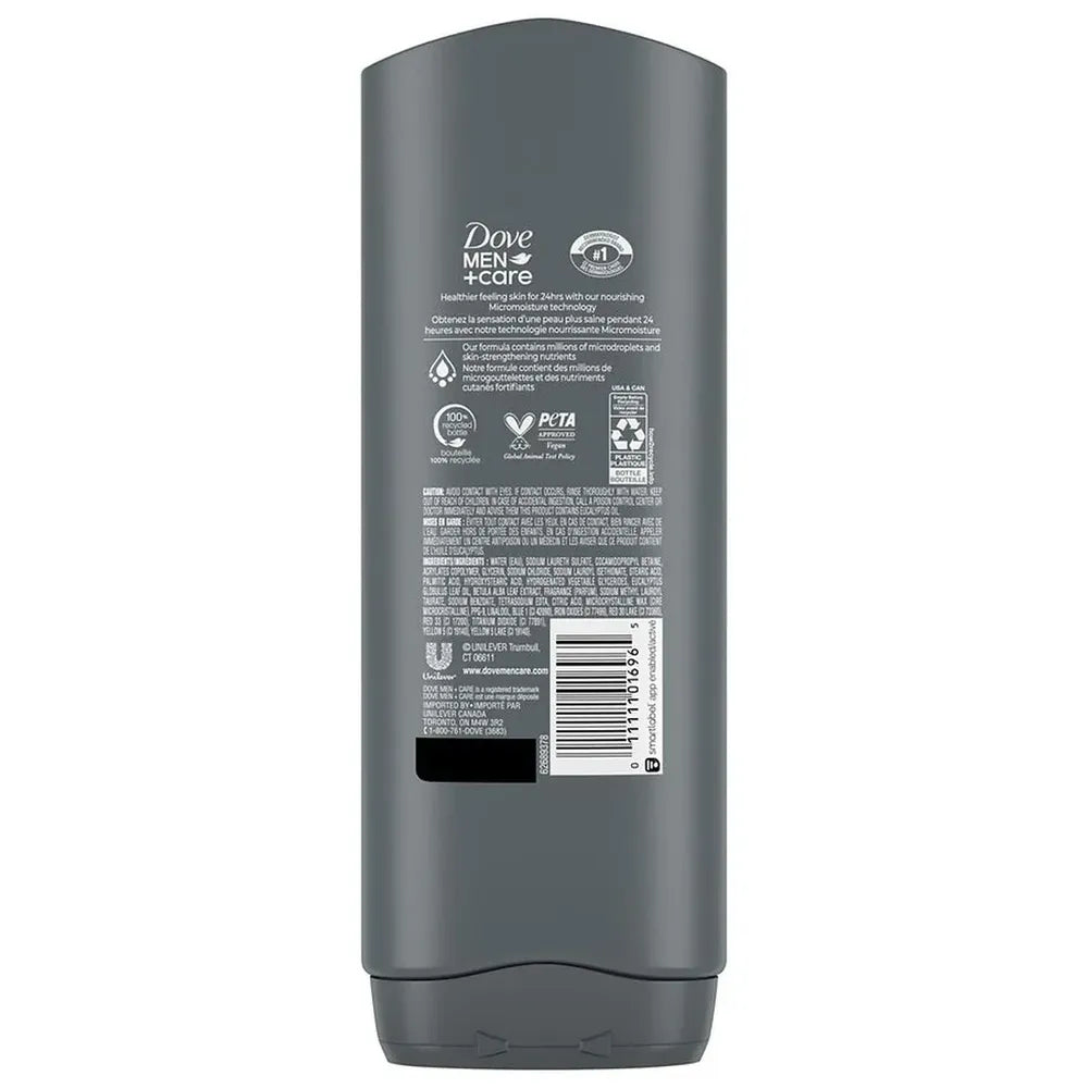 Dove Men Plus Care Body and Face Wash Blue Eucalyptus Plus Birch 18Oz (Pack of 4)