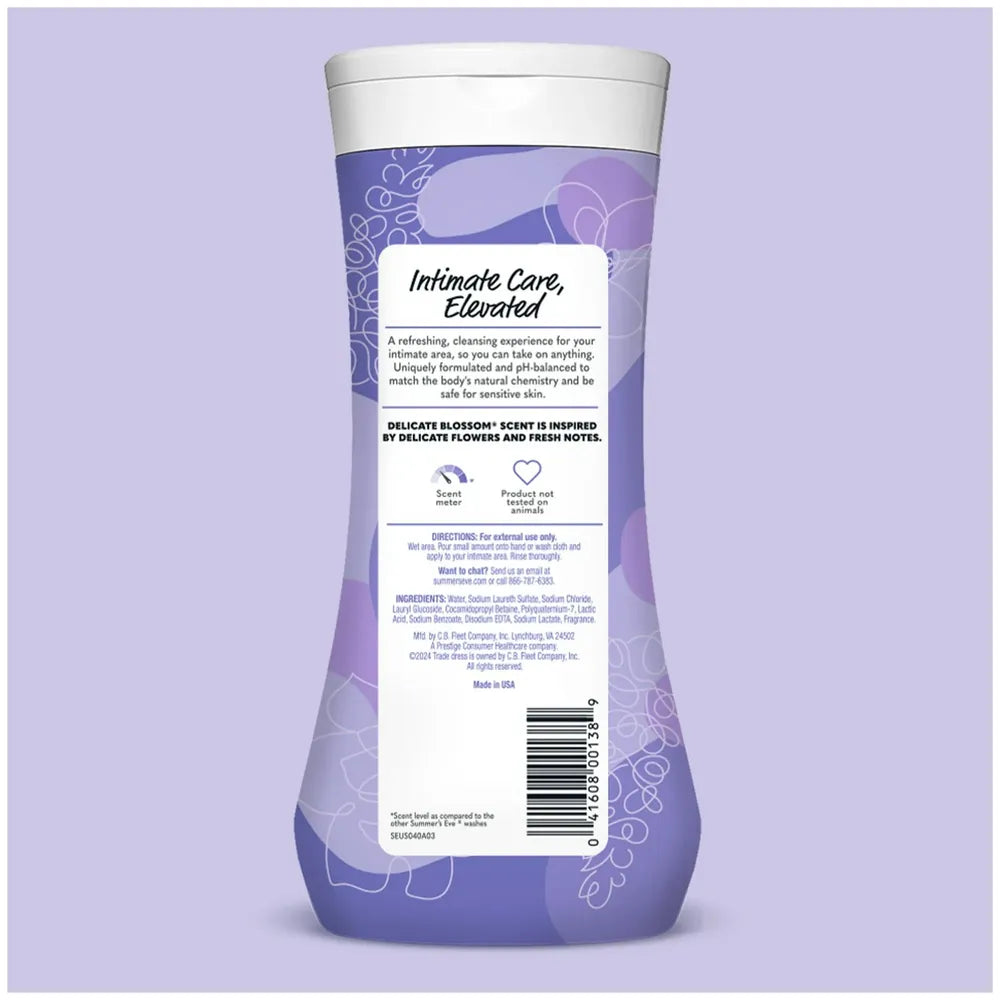 Summers Eve Delicate Blossom Feminine Wash For Sensitive Skin 15Oz (Pack of 12)