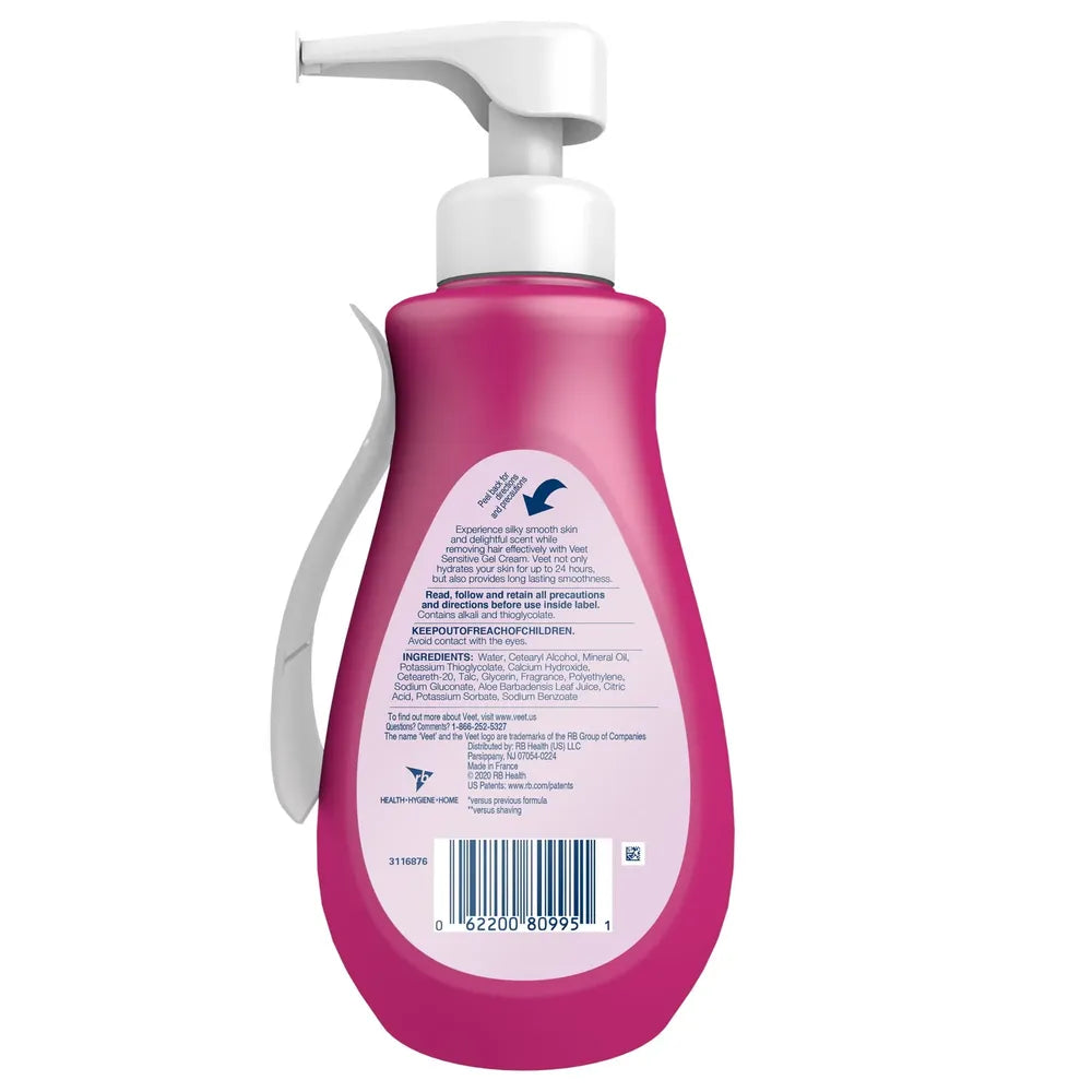 Veet 3 Minute Hair Removal Gel Cream Pump For Sensitive Skin13.5Oz (Pack of 4)