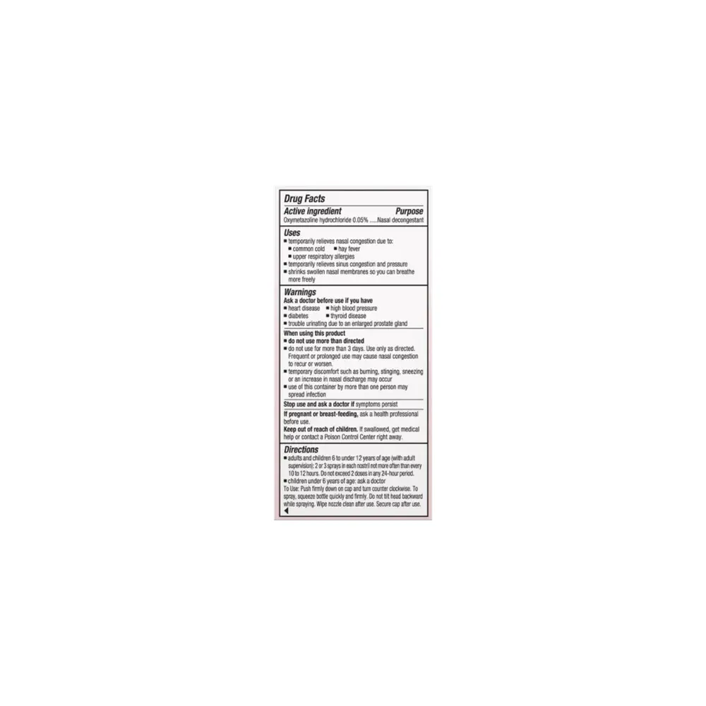 Afrin Nasal Decongestant 12 Hour Relief Nasal Spray Original 30 ml 1oz (Pack of 36)