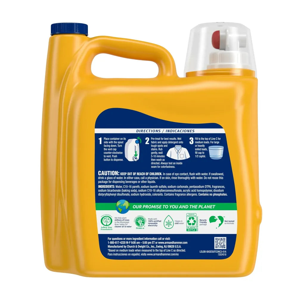 Arm & Hammer Clean Burst 140 Loads Liquid Laundry Detergent 140 Fl oz (Pack of 2)