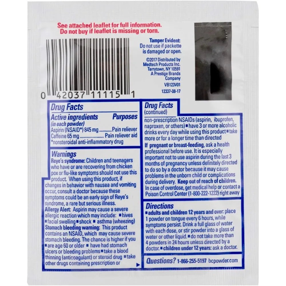 BC Powder Original Strength Pain Reliever 0.32Oz (Pack of 144)