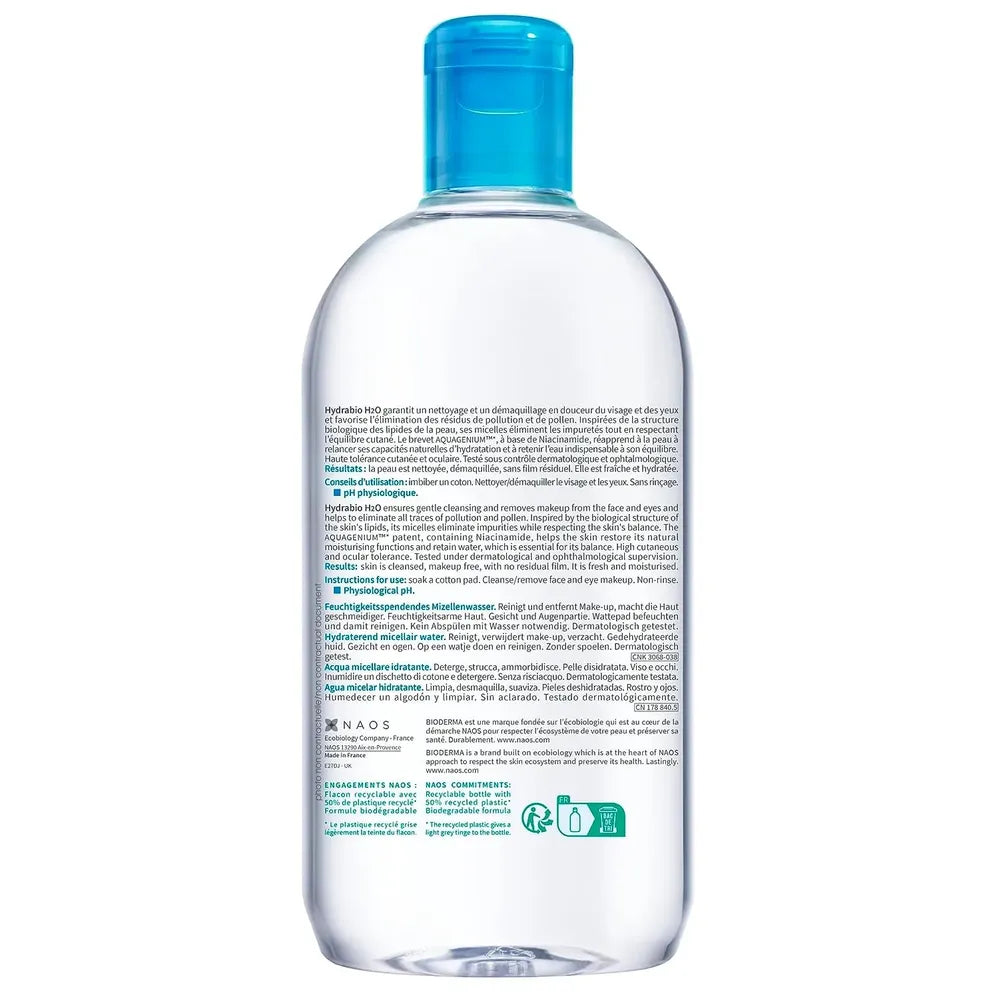Bioderma Hydrabio H2O 16.9 oz (Pack of 12)