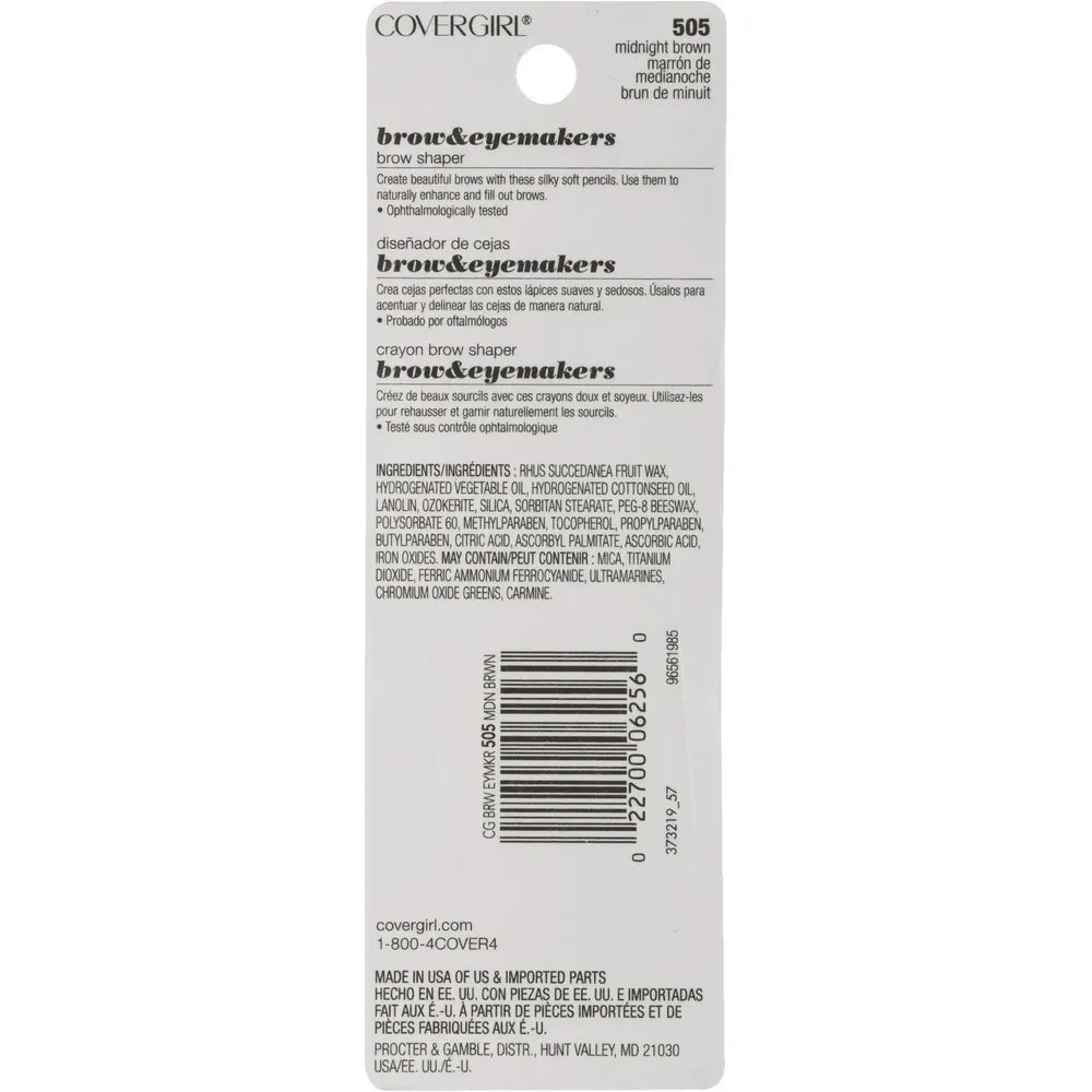 Cover Girl Easy Breezy Fill and Define Eyebrow Pencil Rich Brown #505 0.48Oz (Pack of 72)