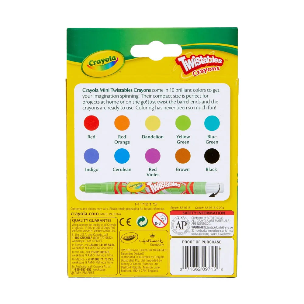 Crayola Mini Twist Crayons 10 Ct 0.32Oz (Pack Of 24)