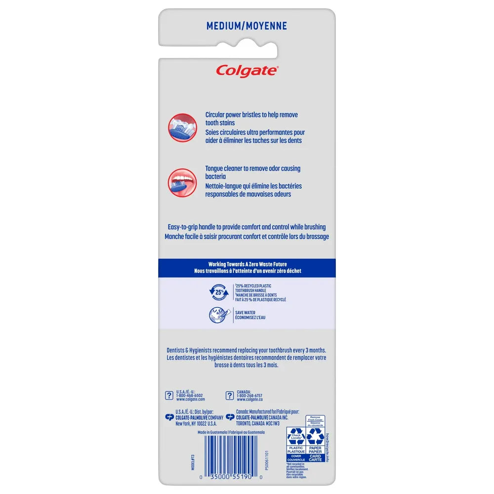 Colgate Extra Clean Flexible Grip Adult Manual Toothbrush, Medium, 4 Pack 2.56oz (Pack of 18)