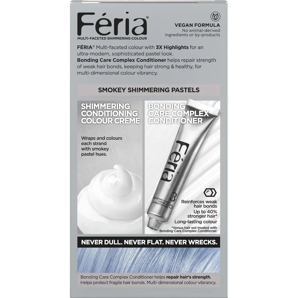 L'Oreal Paris Feria Shimmering Permanent Hair Color P1 Sapphire Smoke 9.6oz (Smokey Blue) 1 Kit (Pack of 12)
