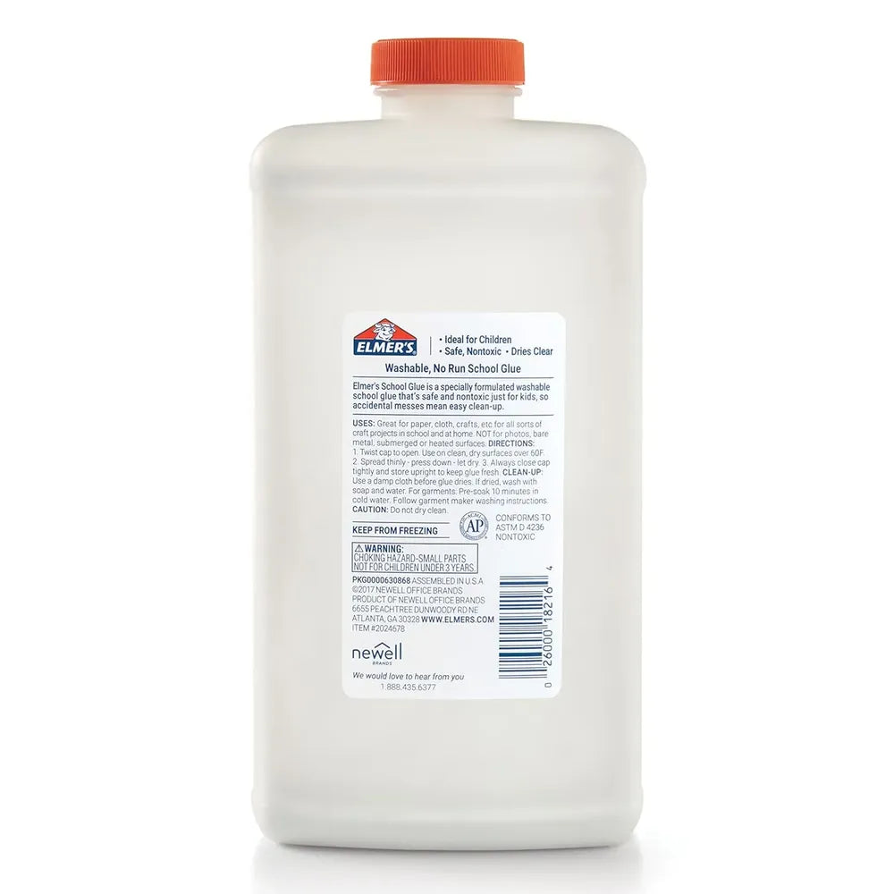 Elmer's Liquid School Glue White Washable 32 Ounces (Pack of 6)