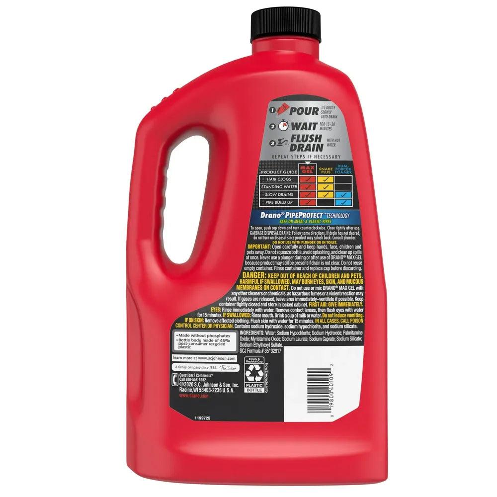 Drano Max Gel Clog Remover 80Oz (Pack of 6)