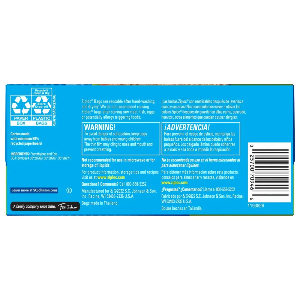 Ziploc Brand Sandwich Bags 63.36oz (Pack of 9)