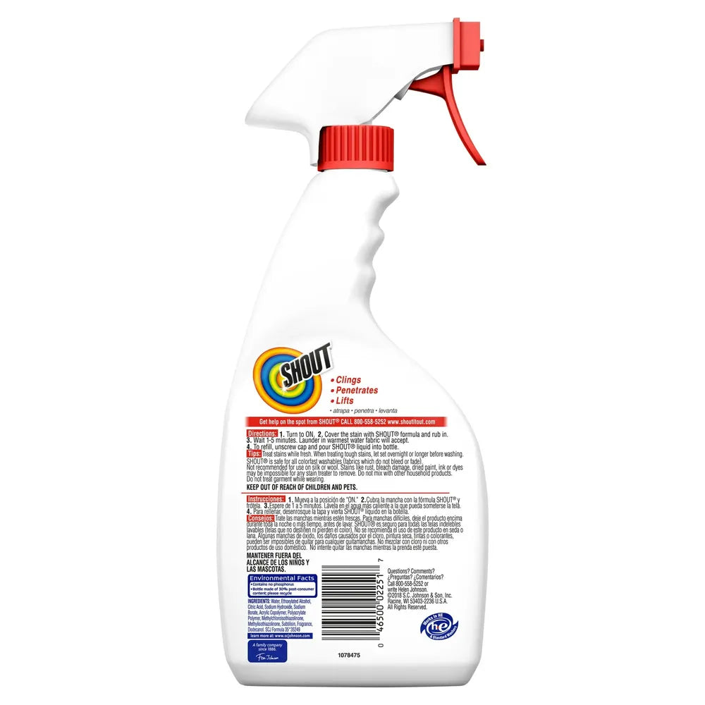 Shout Liquid Laundry Stain Remover And Trigger22Oz (Pack of 8)