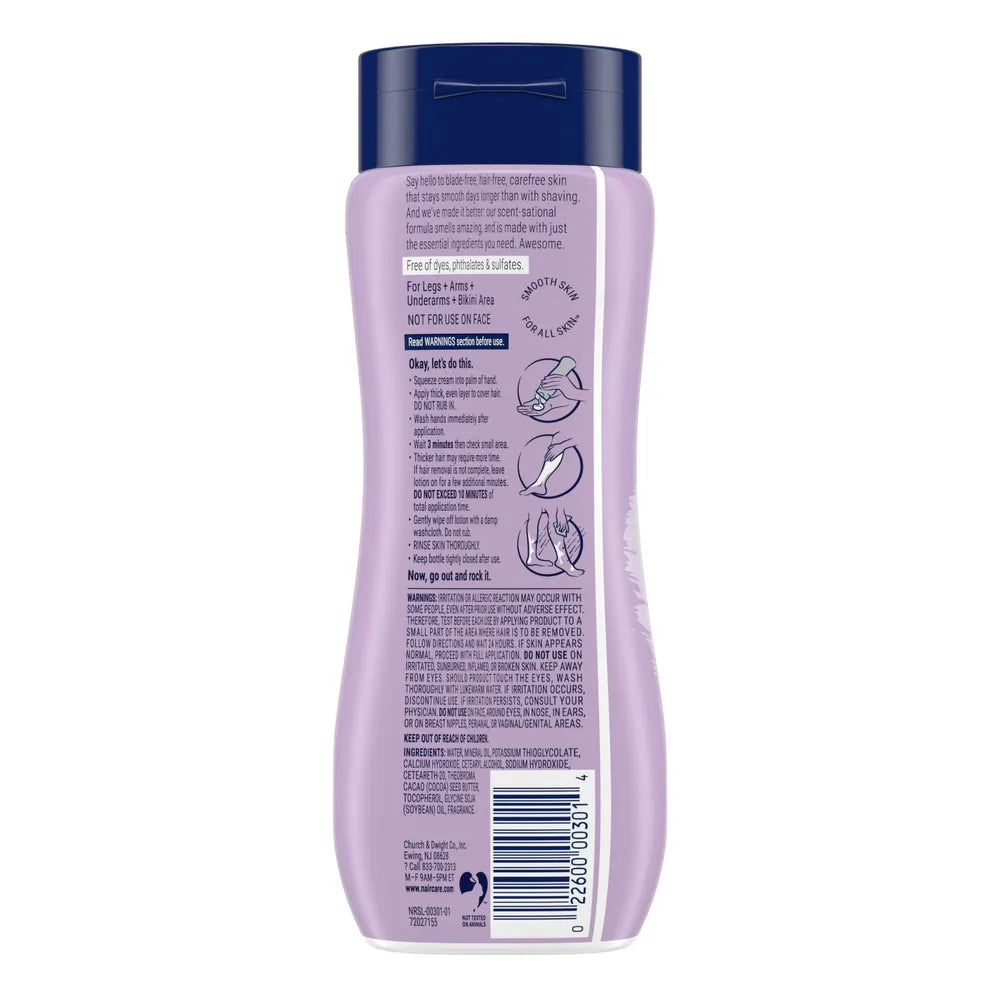 Nair Body Cream Hair Remover Cocoa Butter and Vitamin E Body Hair Removal Cream for Women 7.9 oz (Pack of 12)