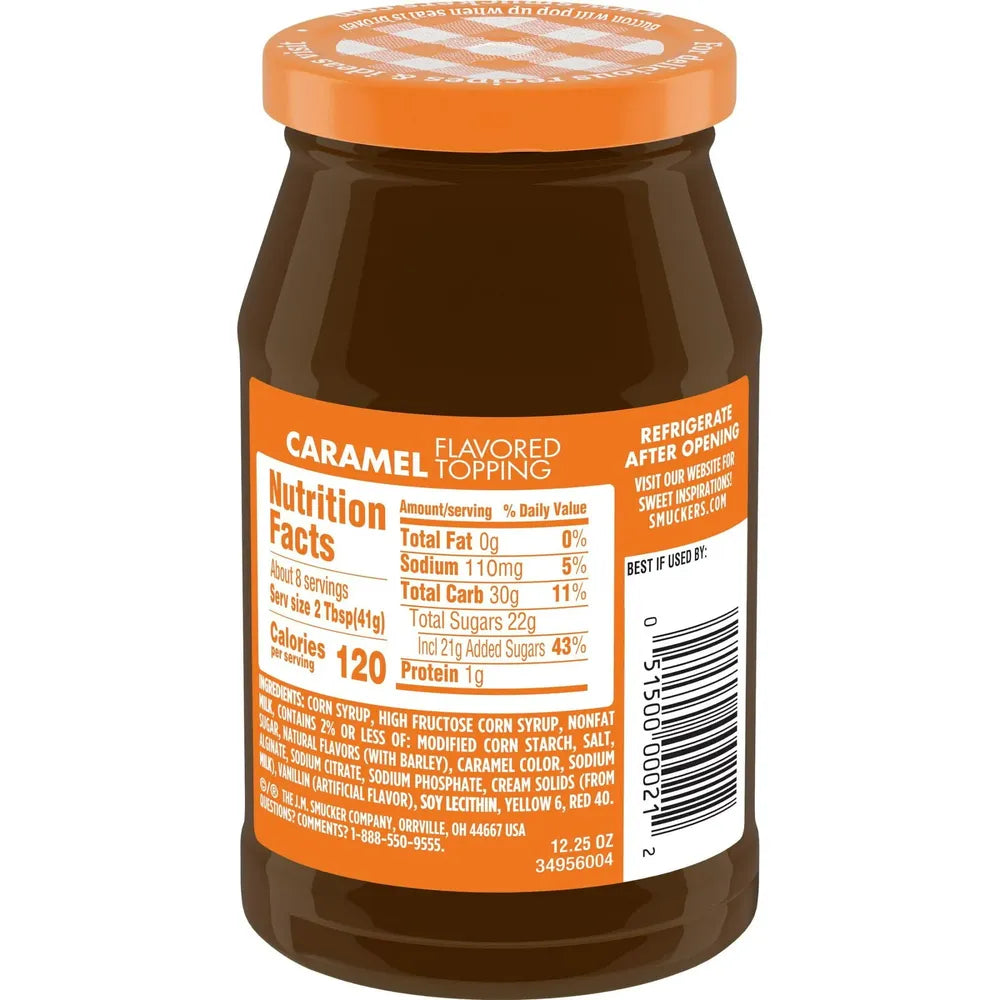 Smucker's Topping Caramel Flavored Spoonable 12.25Oz (Pack of 12)