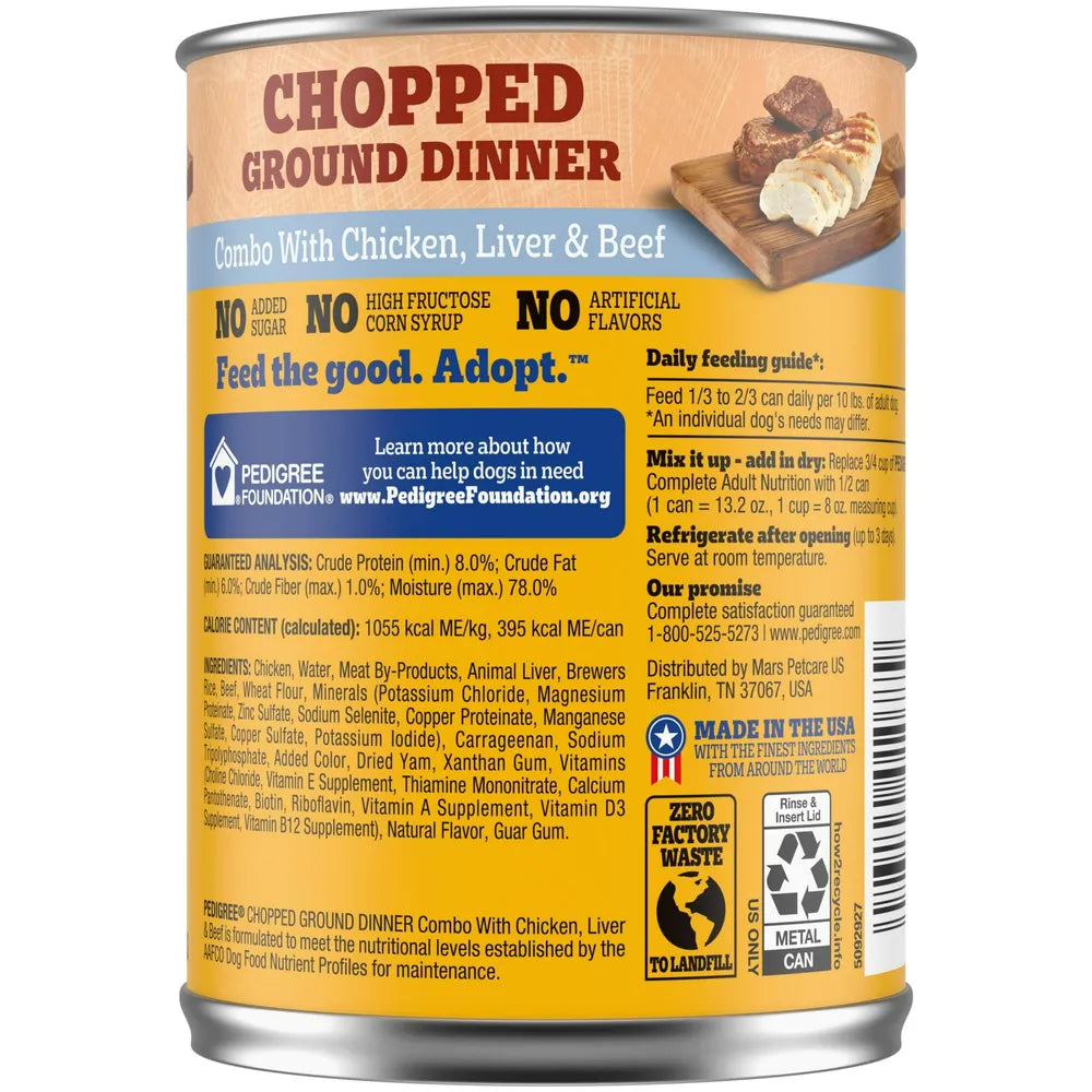 Pedigree Chicken, Beef & Liver 13.2 oz (Pack of 12)