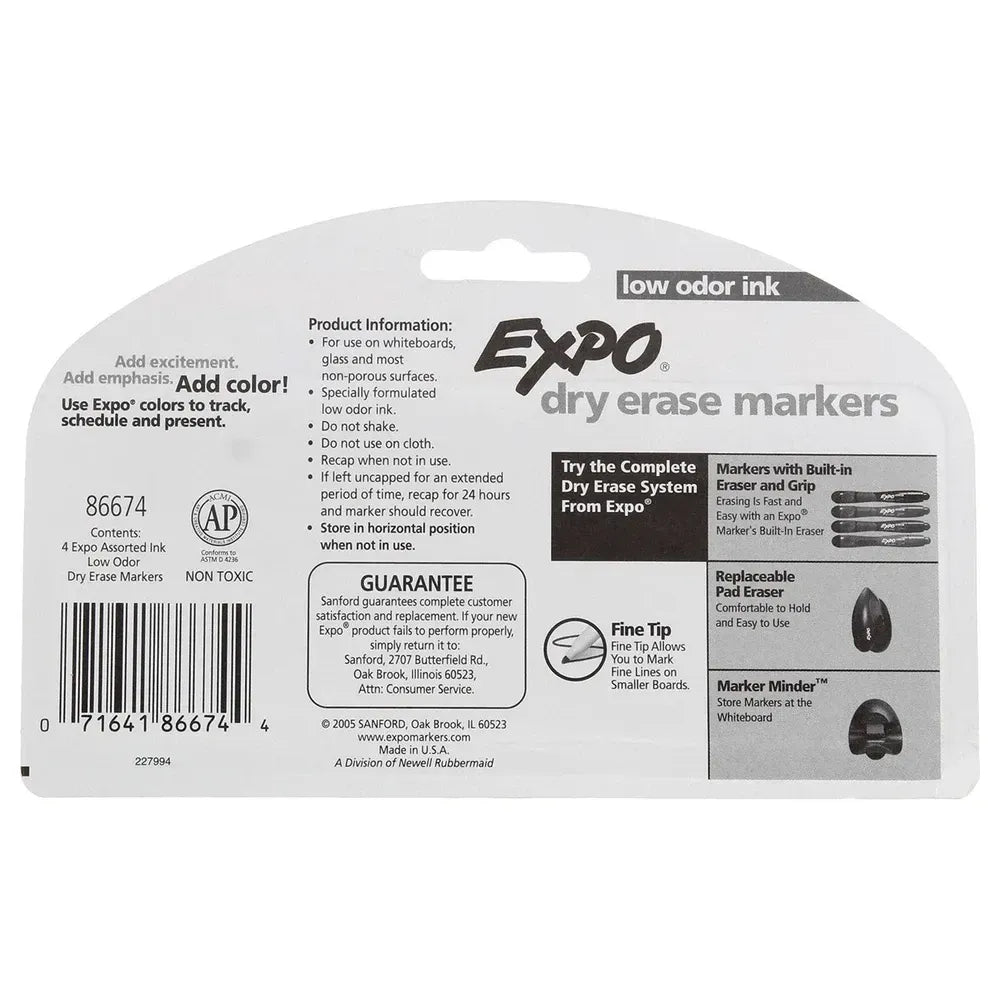 Expo Low Odor Dry Erase Pen Style Markers 1.58oz (Pack of 48)
