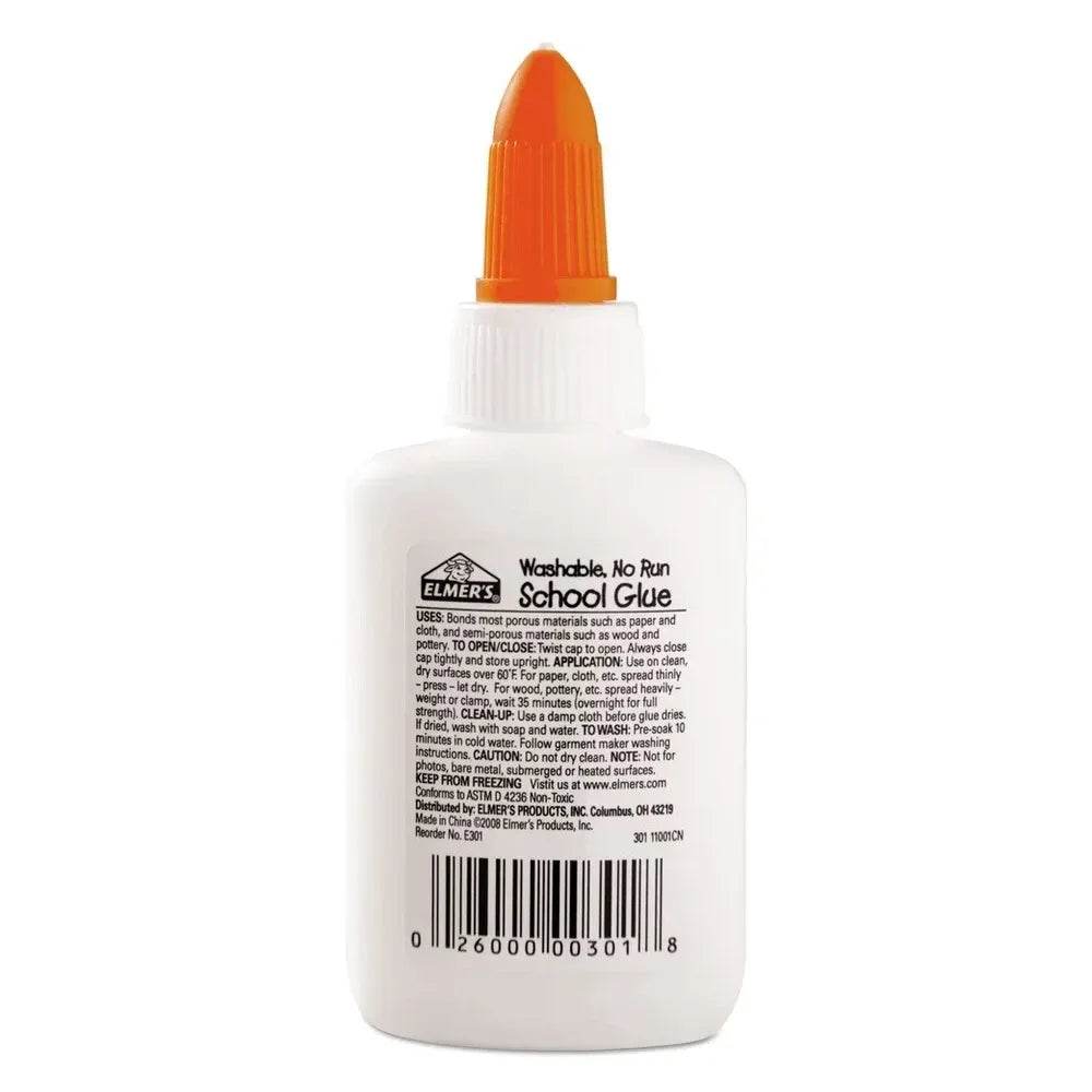 Elmers Washable No-Run School Glue Bottle 1.25Oz (Pack of 48)
