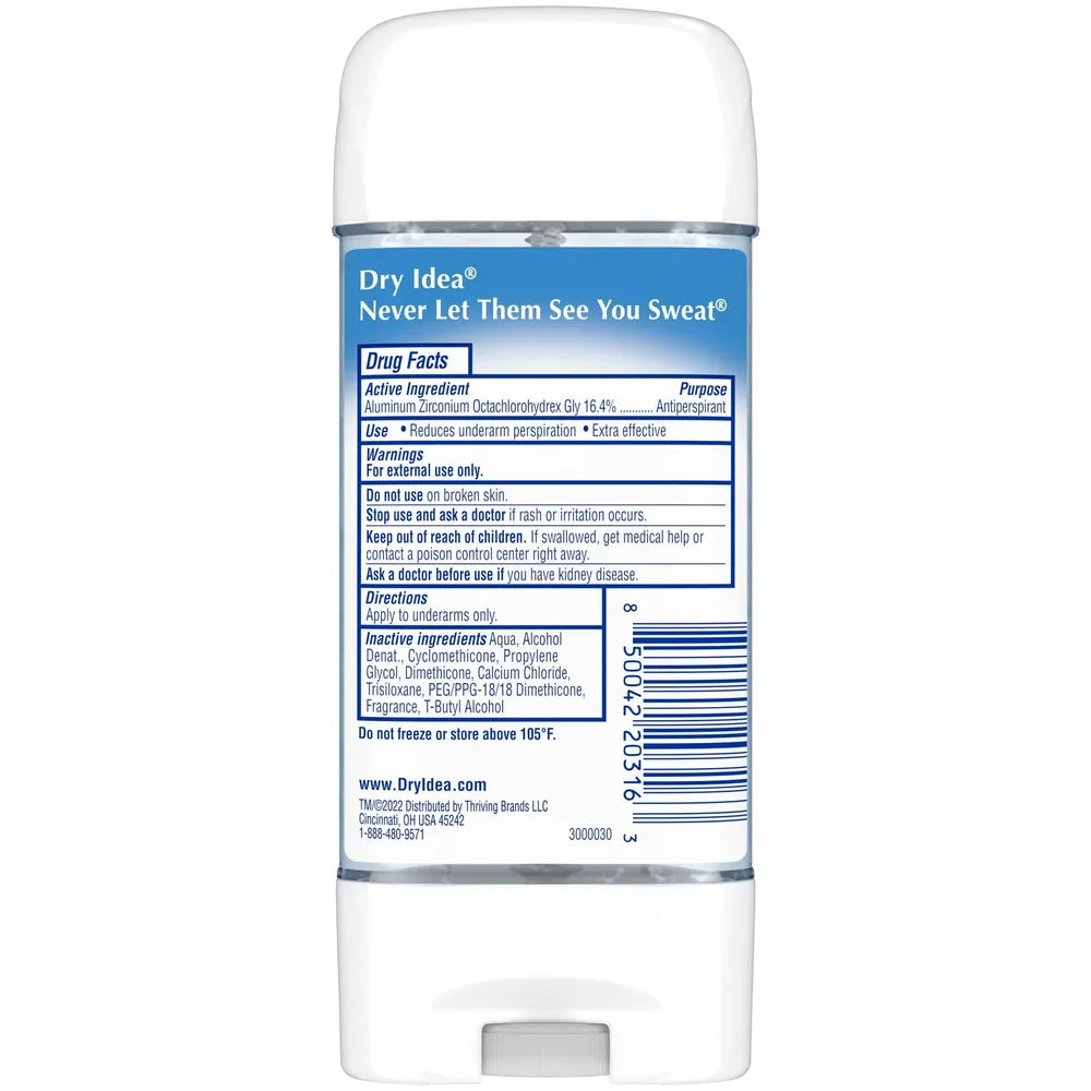 Dry Idea Clear Gel Antiperspirant And Deodorant Powder Fresh 3Oz (Pack of 12)