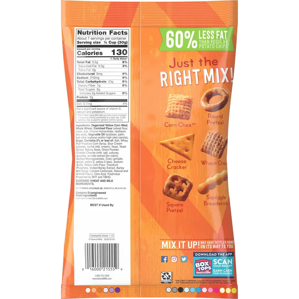 Chex Mix Cheddar Snack Mix 8 oz (Pack of 12)