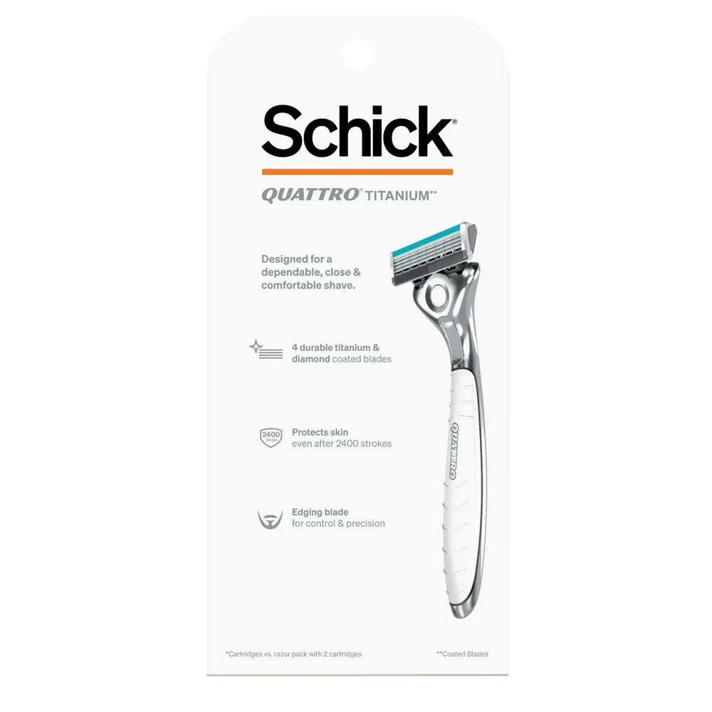 Schick Quattro Titan Razor 1 Pack + 4 Refills 2.89oz (Pack of 12)