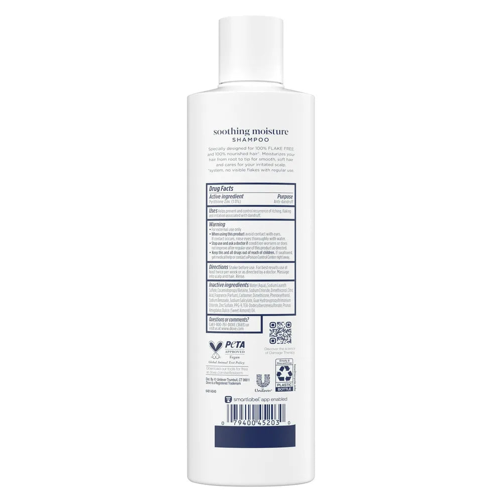 Dove Derma Soothing Moisture Shampoo 12 fl oz pack of 1 (Pack of 6)