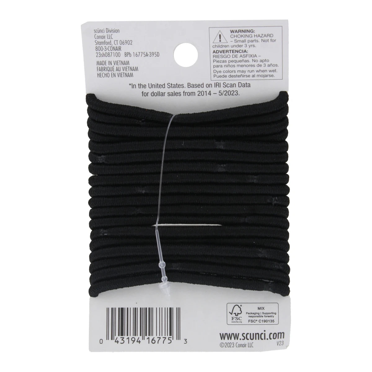 Scunci No Damage Medium-Hold Elastic Hair Bands Medium 0.92Oz (Pack of 48)