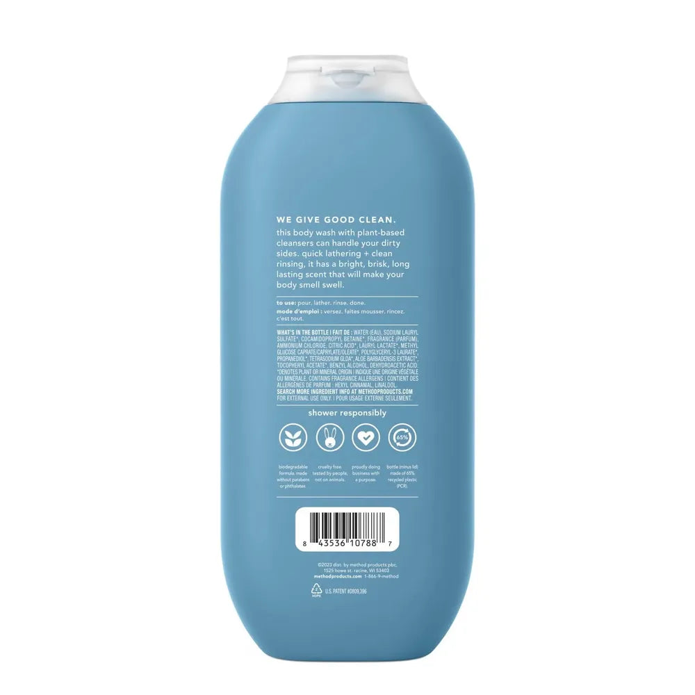 Method Men's Body Wash Glacier + Granite 18 Oz (Pack of 6)