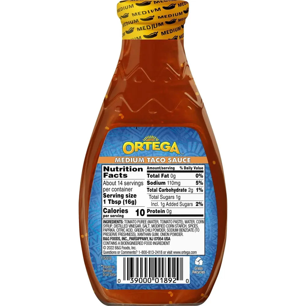 Ortega Taco Sauce Medium 8 oz (Pack of 12)