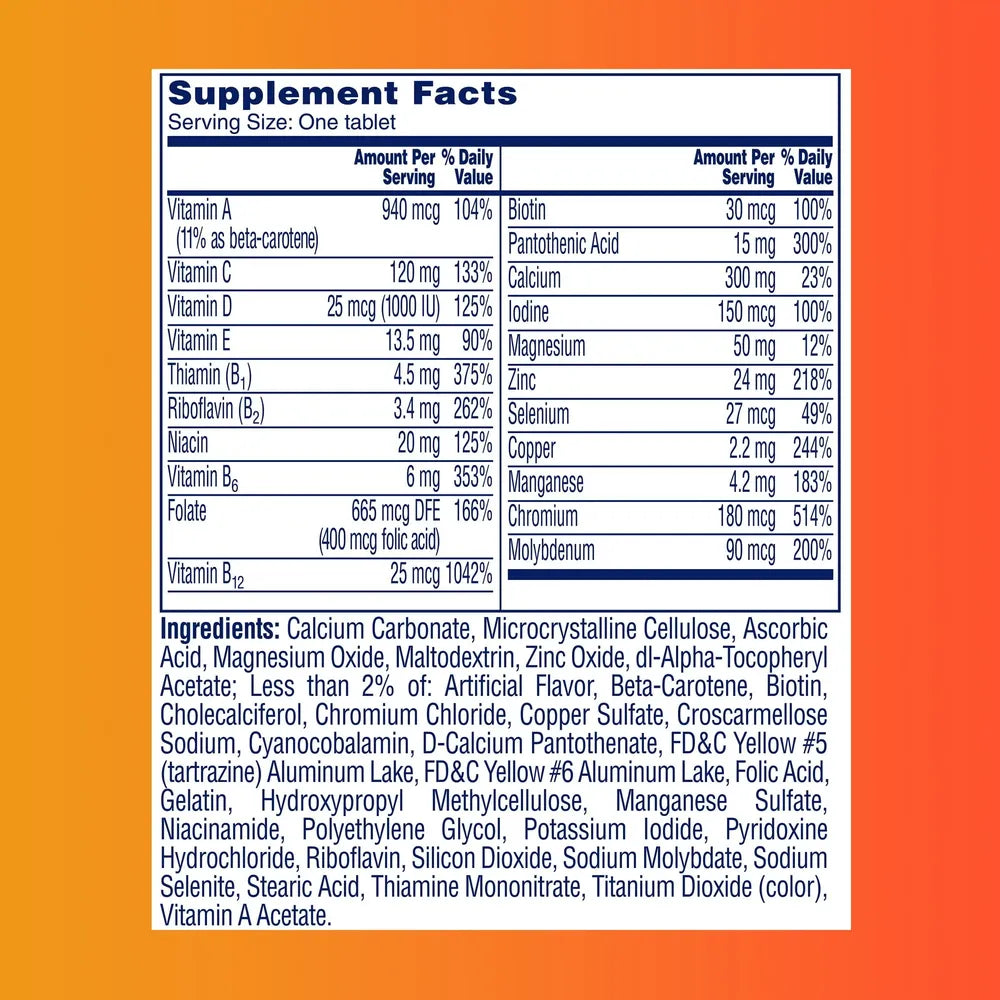 One A Day 50+ Complete Multivitamin Tablets For Womens 0.34Oz (Pack Of 24)
