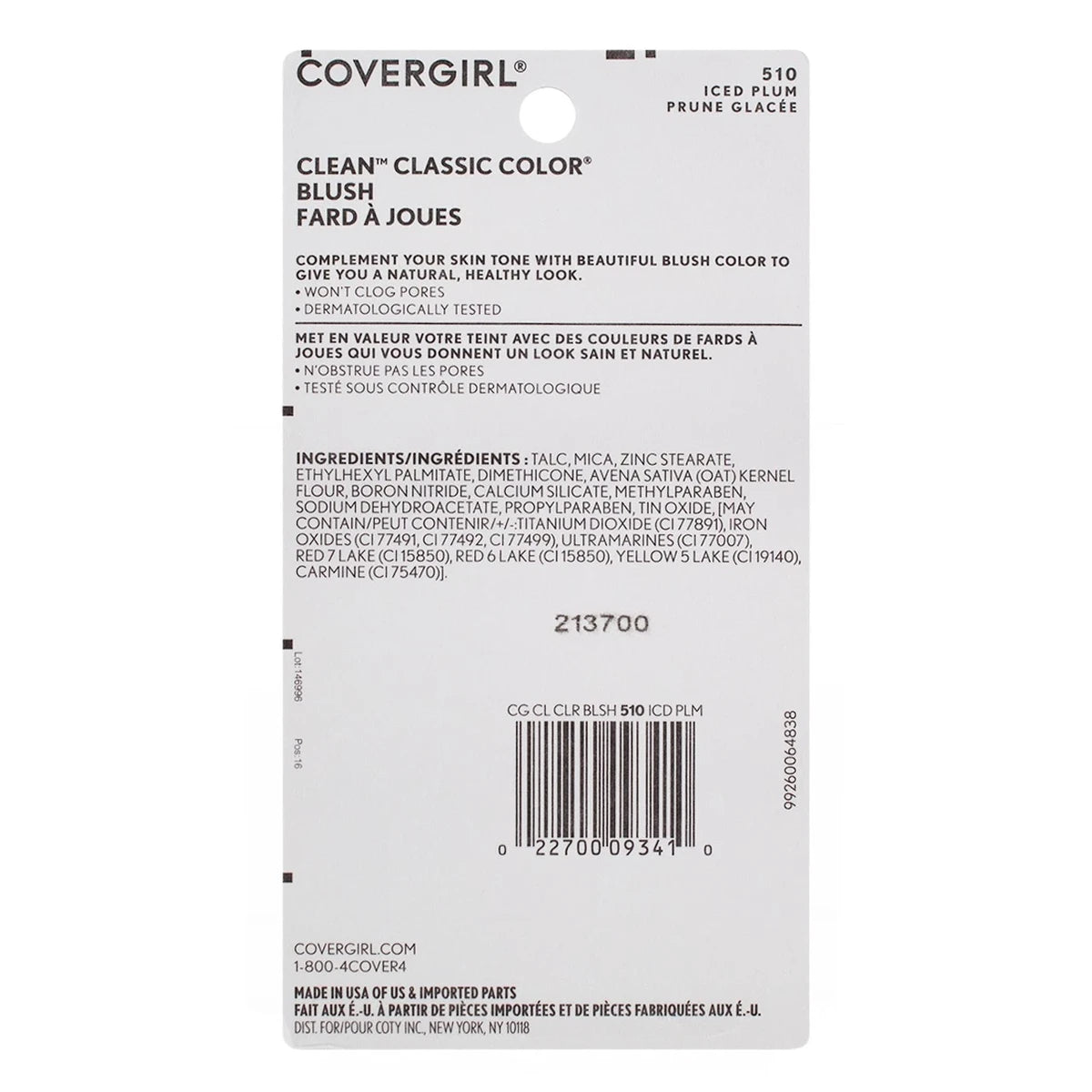Cover Girl Classic Color Blush Iced Plum #510 2.24Oz (Pack of 72)