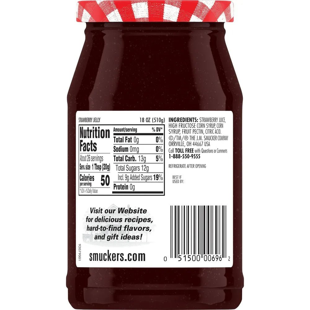 Smucker's Seedless Strawberry Jam 18oz (Pack of 12)