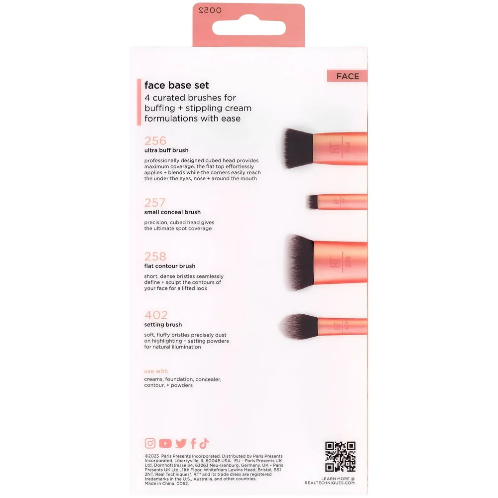 Real Techniques 4 Piece Face Base Makeup Brush Set 1 Ct 4.59oz (Pack of 12)