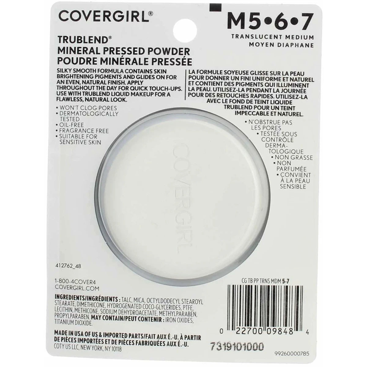Cover Girl Trublend Pressed Powder Translucent Medium #41 0.39Oz (Pack of 72)