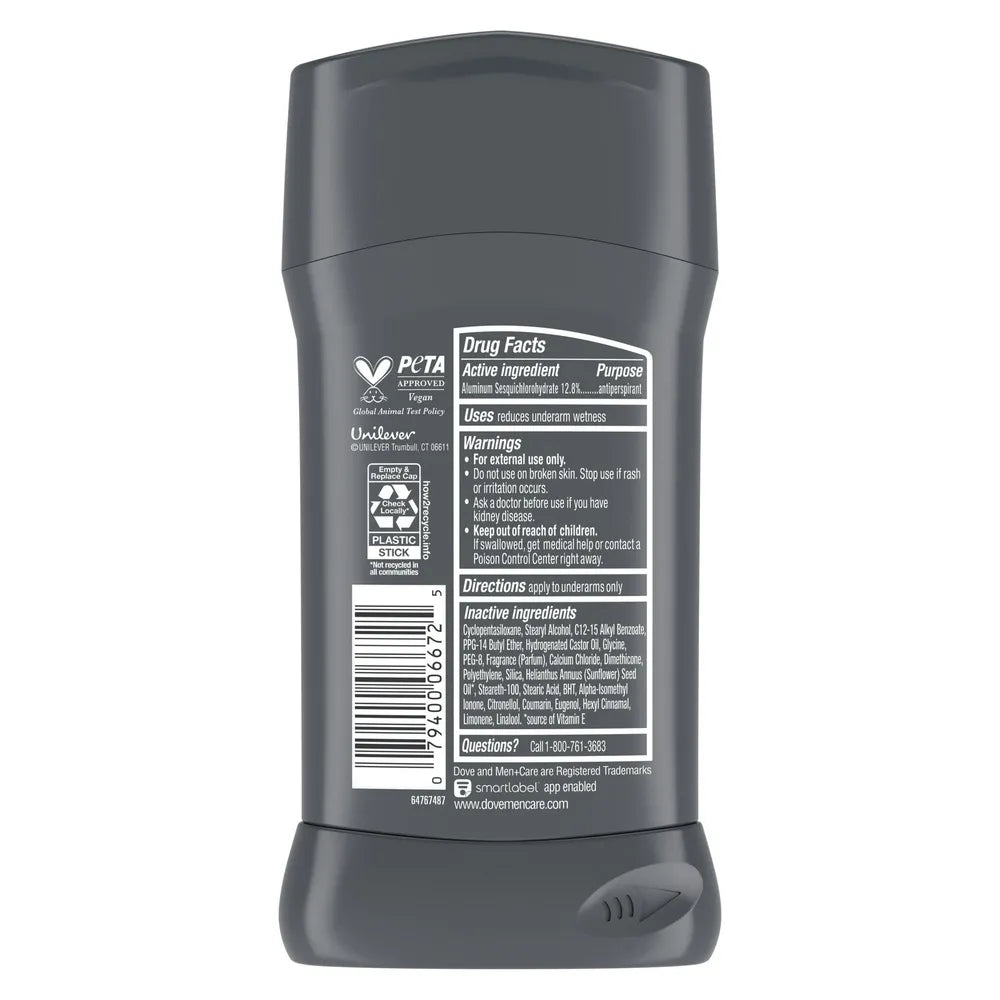 Dove Care Antiperspirant Deodorant Stick for Men Extra Fresh 2.7Oz (Pack of 12)