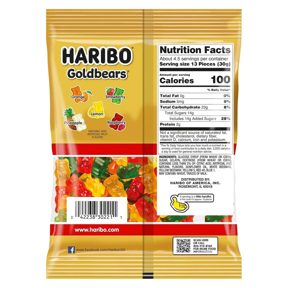 Haribo Gold Bears Gummi Candy Original 5Oz (Pack of 12)
