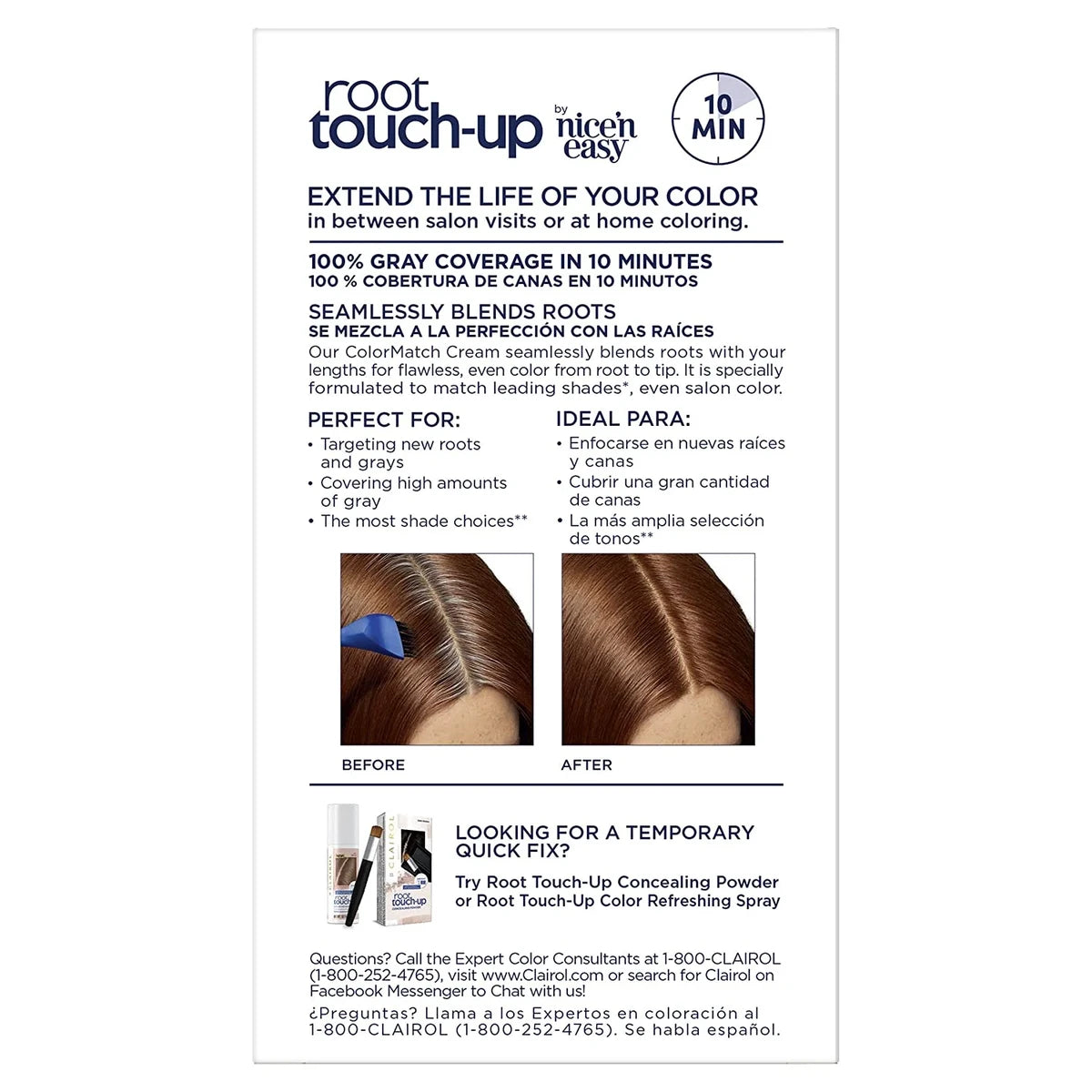 Clairol Nice & Easy Root Touch Up Permanent Hair Color 5R Medium Auburn Reddish Brown 1.1Oz (Pack Of 12)