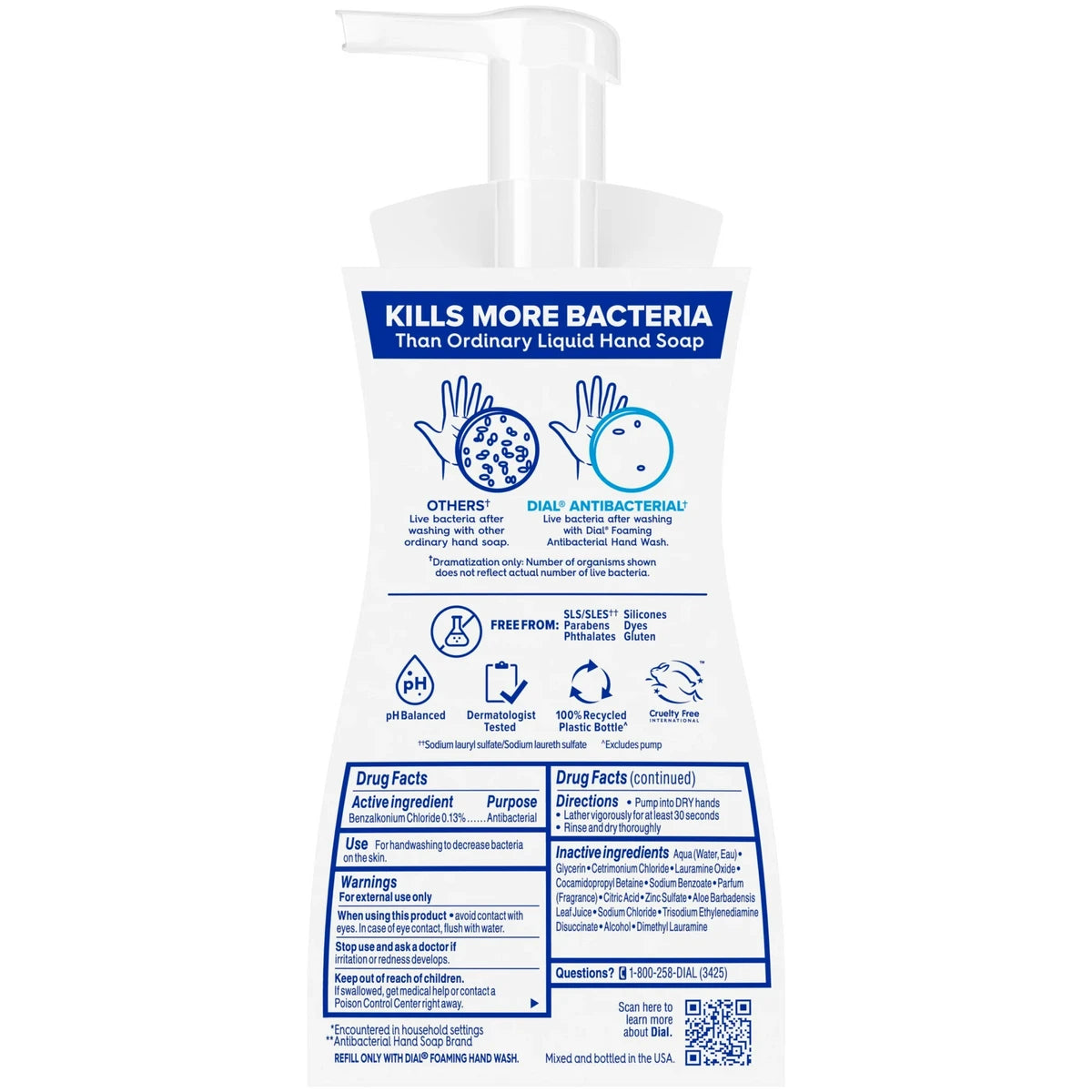 Dial Complete Clean And Gentle Antibacterial Foaming Hand Wash Aloe 1Oz (Pack Of 6)