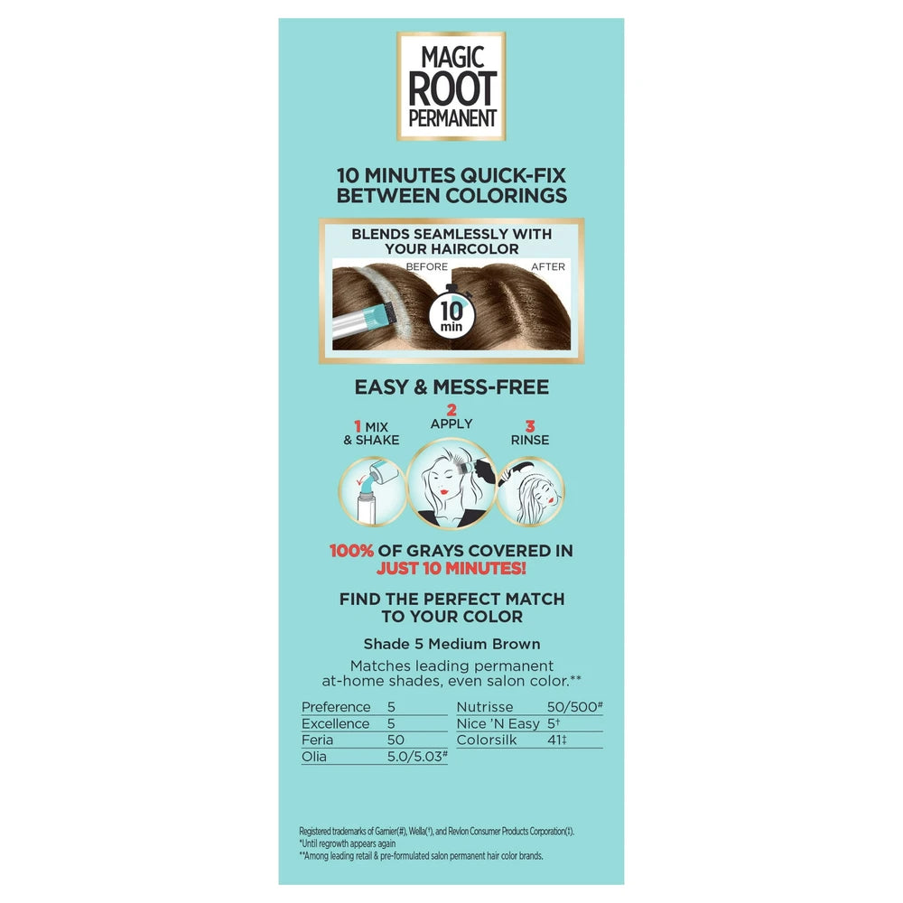 L'Oreal Paris Root Rescue Permanent Hair Color - Medium Brown 5 (Pack of 12)