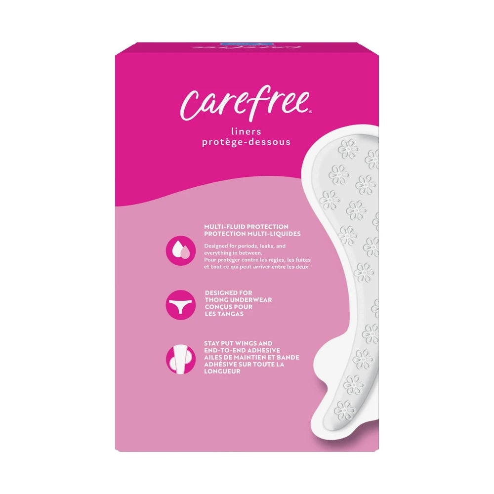 CAREFREE® THONG Panty Liners With Wings Flat Unscented 49ct (Pack of 12)