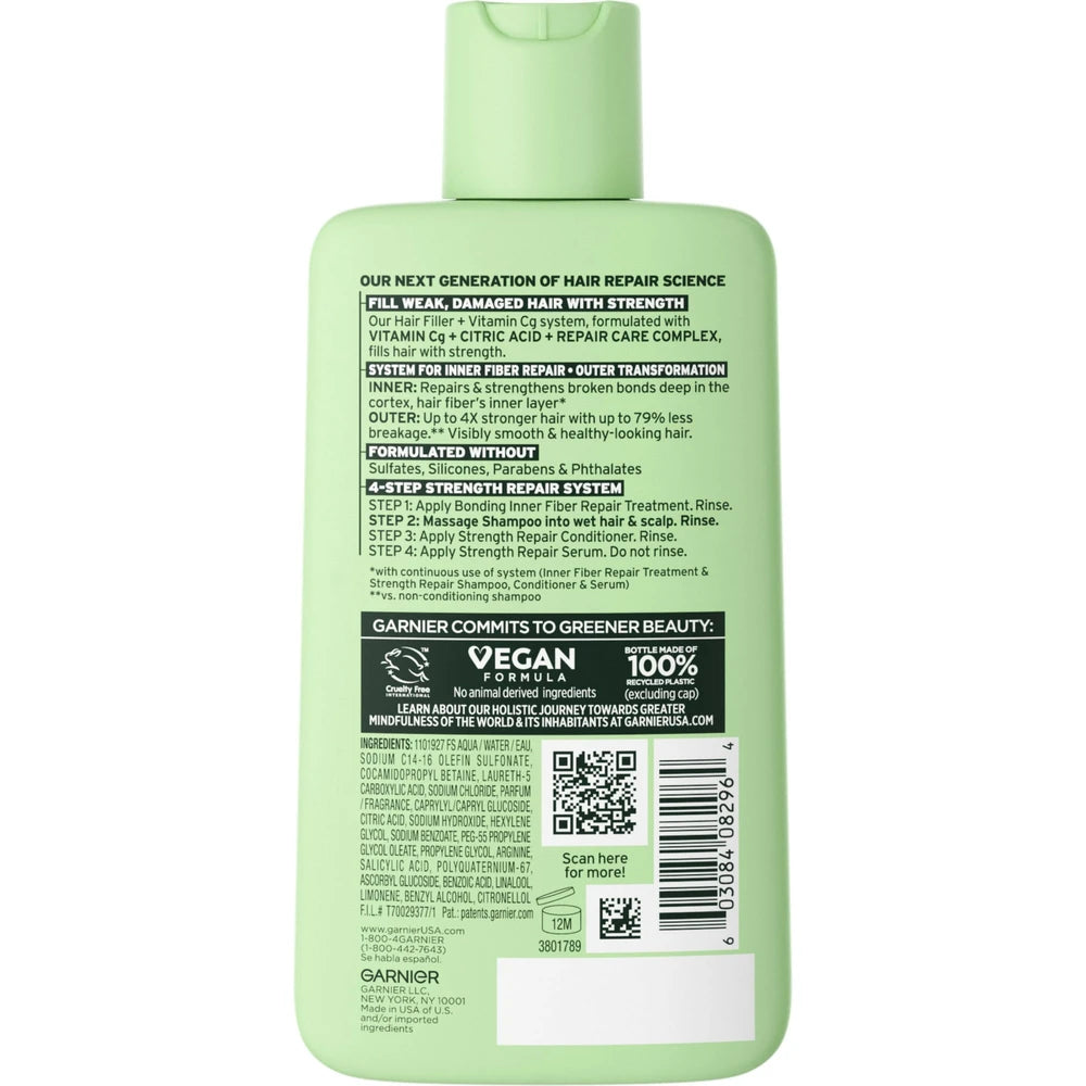 Garnier Fructis Hair Fillers Strength Repair Shampoo for Damaged Hair - 10.1 fl Oz (Pack of 12)