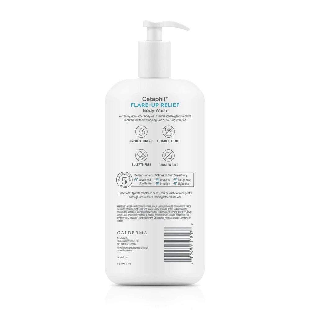 Cetaphil Flare-Up Relief Colloidal Oatmeal Body Wash - 20 fl Oz (Pack of 12)