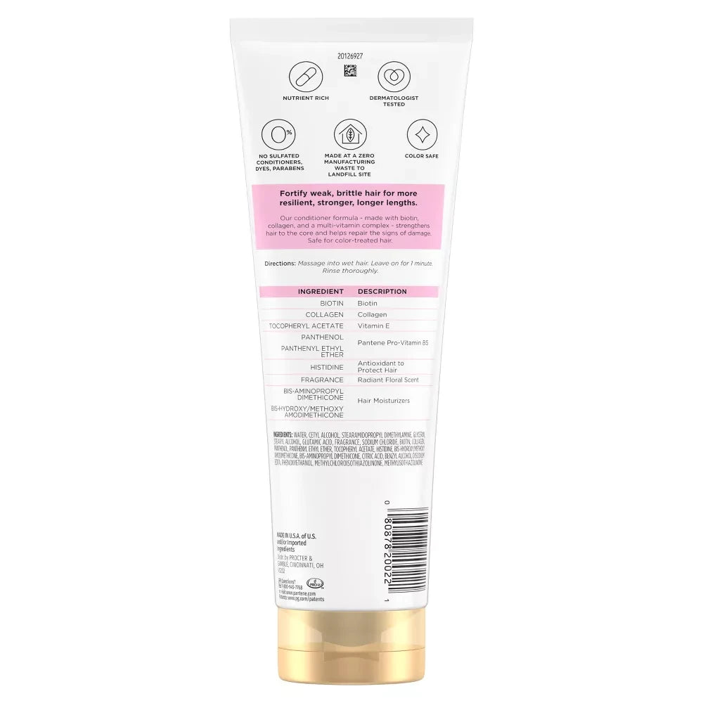 Pantene Pro-V Miracles Infinite Lengths Biotin + Collagen Conditioner - 10.9 fl Oz (Pack of 12)