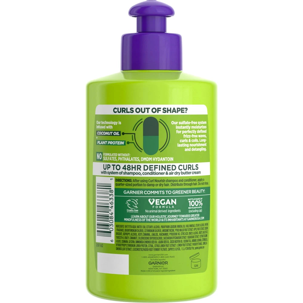 Garnier Fructis Triple Nutrition Curl Nourish Butter Cream leave-In Treatment - 10.2 fl Oz(Pack of 12)