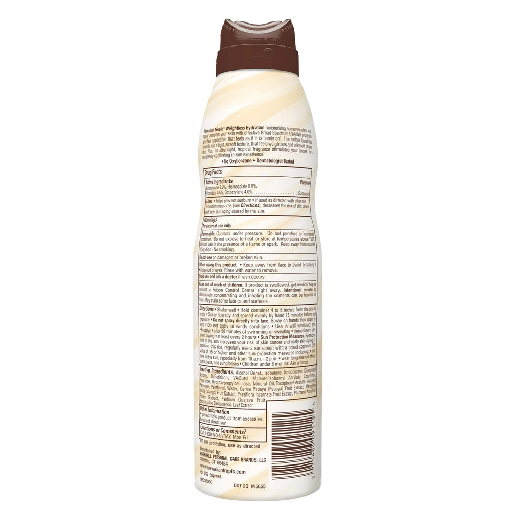 Hawaiian Tropic Silk Hydration Weightless Sunscreen C-Spray - SPF 30 - 6 fl Oz (Pack of 12)