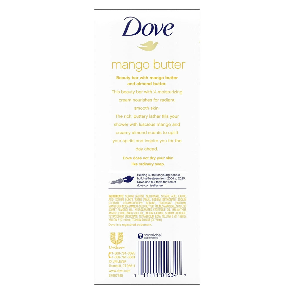 Dove Purely Pampering Beauty Bar with Mango Butter 6 bars 22.5 Oz (Pack of 12)