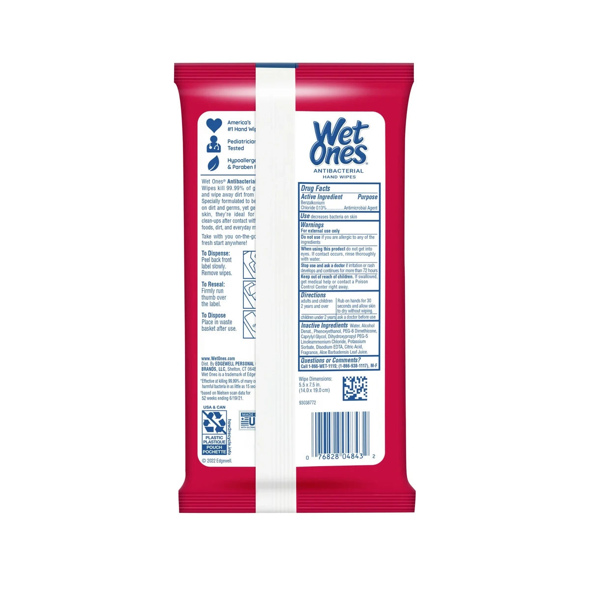 Wet Ones Antibacterial Fresh Scent Hand Wipes 0.23Oz (Pack Of 30)